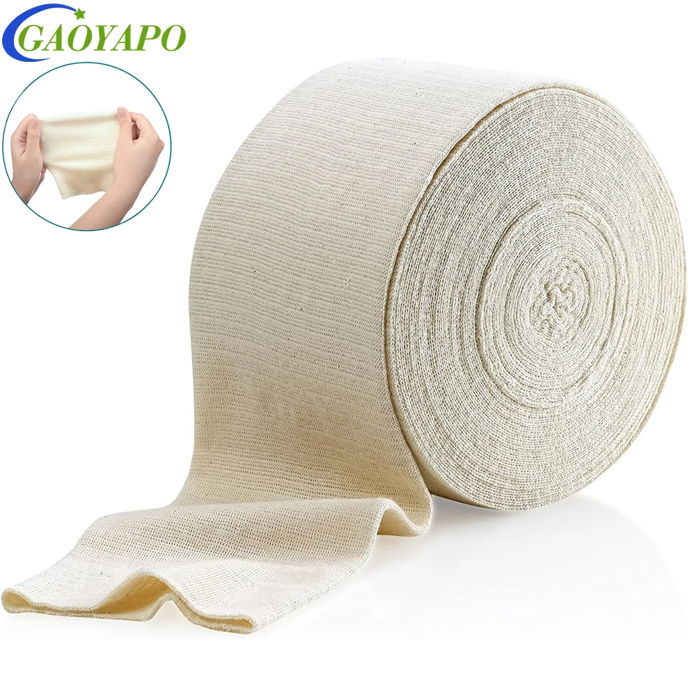 10M Tubular Bandage,Stockinette Tubing for Legs Knees,Reusable Elastic Bandage Sleeve for Ankles Elbows,Rubber Latex w/Cotton