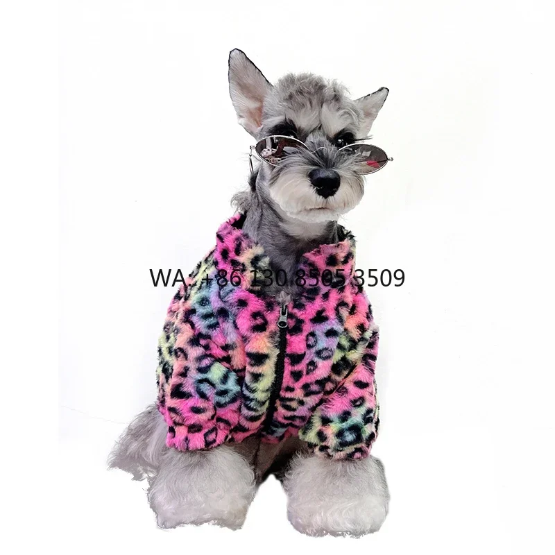 Custom Pet Clothes Soft Dog Coats Winter Leopard Print Apparel Luxury Accessories Pet Dog Outfit