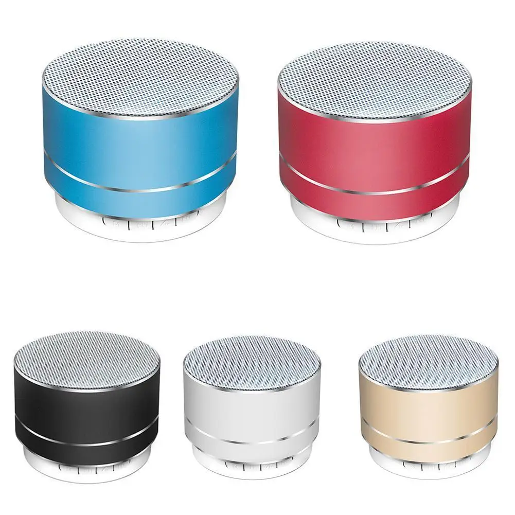 1 PC A10 Metal Bluetooth-compatible Speaker Bluetooth-compatible 3.0 Player Mini Speaker Wireless Led Audio Player