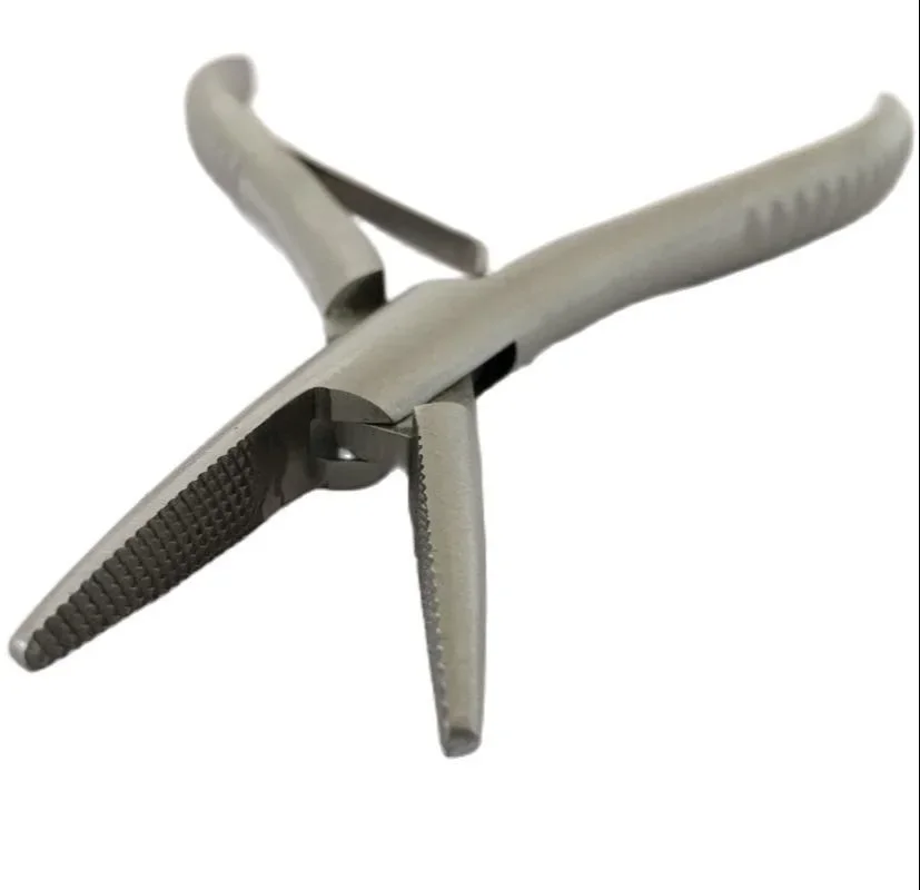 7 inch Silver Stainless Steel Clamp Hair Extension Plier with Small Grooves Keratin Hair Extension Tools Multi Functional Pliers