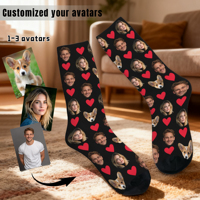 Customized socks for men and women Face-themed funny expression socks Personalized photo-customized socks Birthday gifts