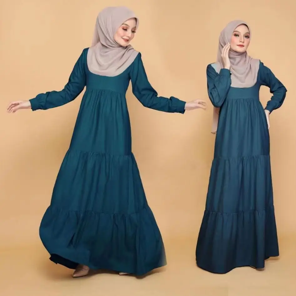 

Arab Muslim Long Robe Abaya for Women Dresses Solid Jalabiya Morocco Dubai Eid Vestidos Kaftan Islam Modest Ramadan Abayas