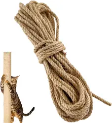 4mm 6mm 10m 30m 50m Natural Sisal Rope for Repairing Cat Tree Scratching Post DIY Sisal Cat Scratcher Protect Furniture