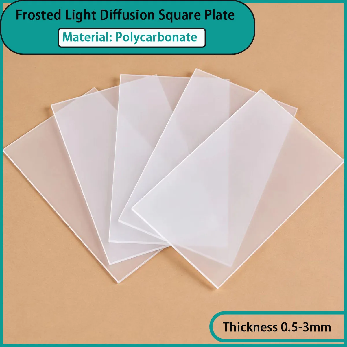 0.5-3mm Thick Frosted Light Diffusion Square Plate Suitable for Panel Lights, Flat Panel Lights, Office Lighting, Etc