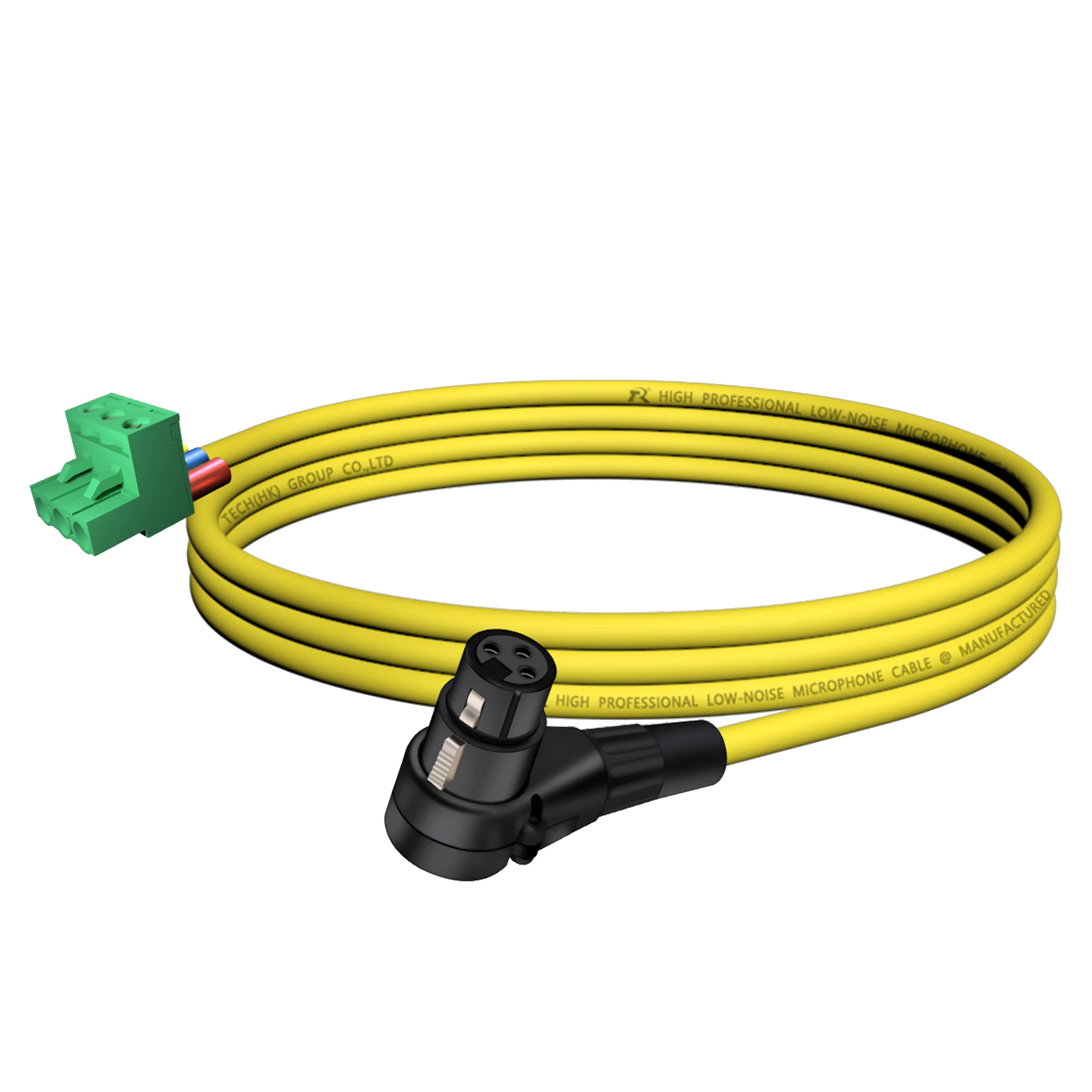 Rechtwinkliges XLR 3-Pin Stecker/Buchse auf grünes 3-Pin PCB Schraubklemmenadapterkabel, 3-adriges XLR-Mikrofonkabel für Lautsprecher – Detail 10