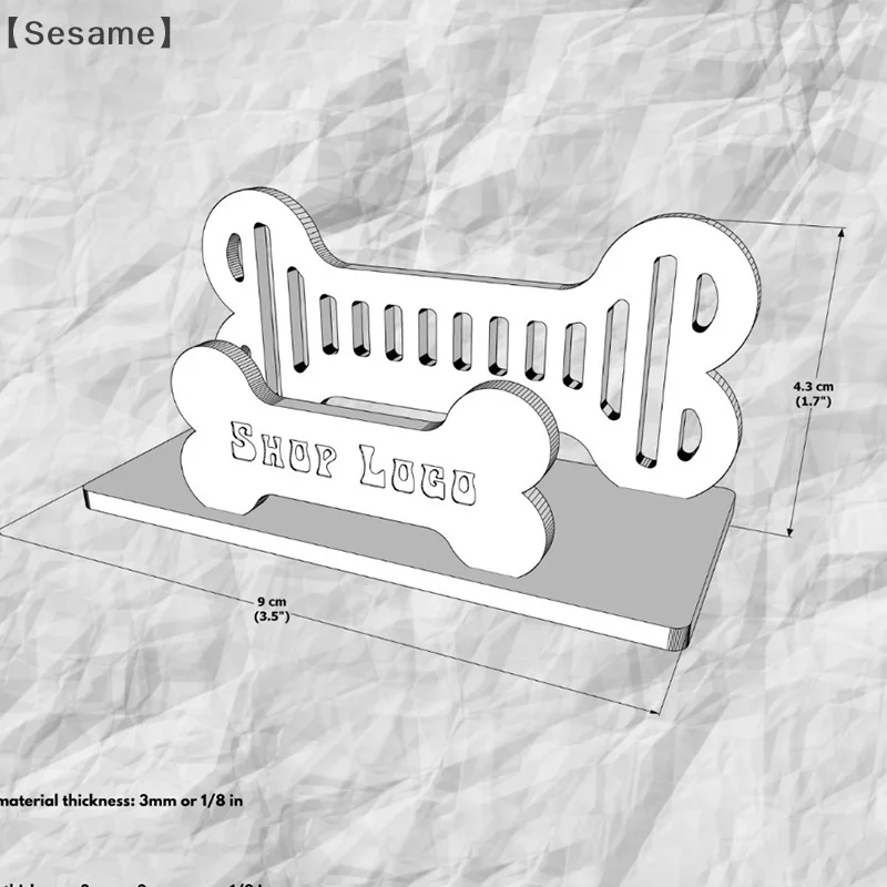 Деревянный держатель для визитных карточек в форме собачьей кости, подставка для визитных карточек для домашних животных, деревянный органайзер с милой подставкой для карточек с принтом лапы