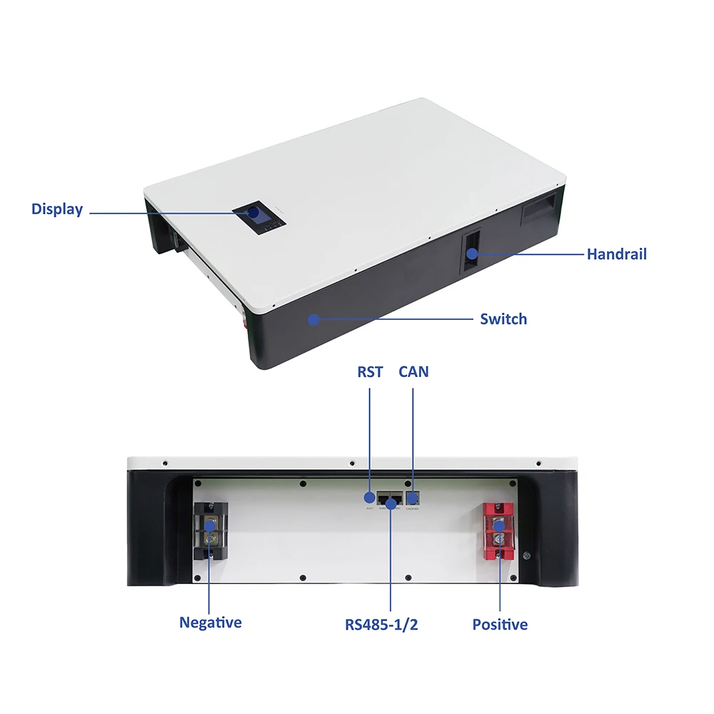 RIMDIN 48V 10KWh Powerwall for Energy Storage Solar System LiFePO4 Lithium Battery Pack 51.2V 200Ah Lithium Ion Batteries