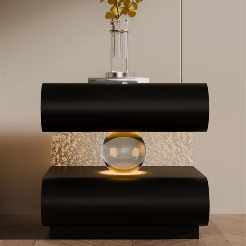 

Light luxury minimalist smart bedside table Modern minimalist design Storage cabinet Creative atmosphere
