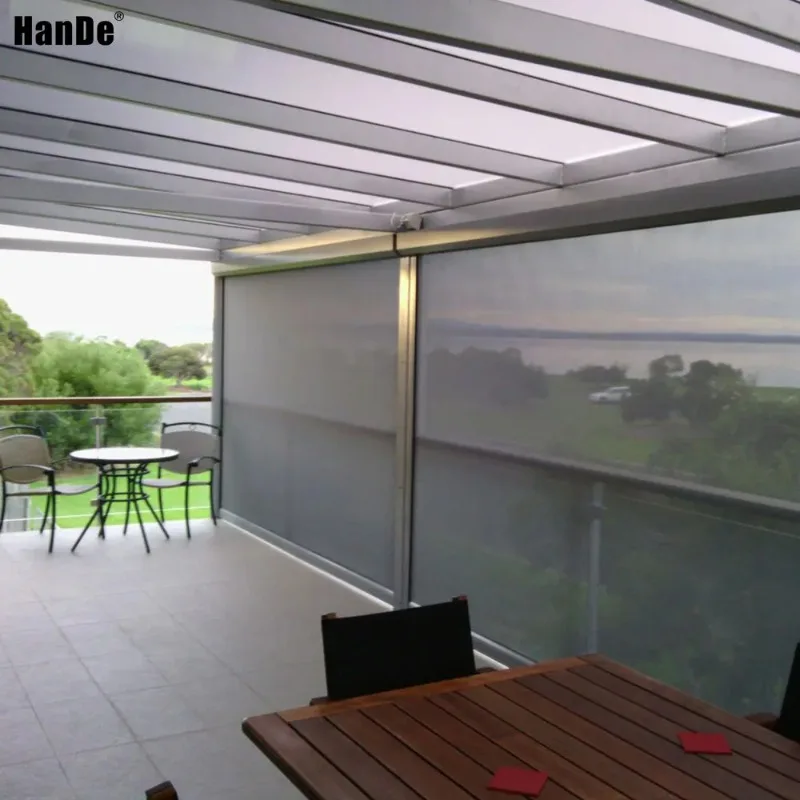 

【Best Selling】Custom Outdoor Patios Pergolas Garages Motorized Exterior Solar Screen Outside Electric Window Zip Track Roller Sh