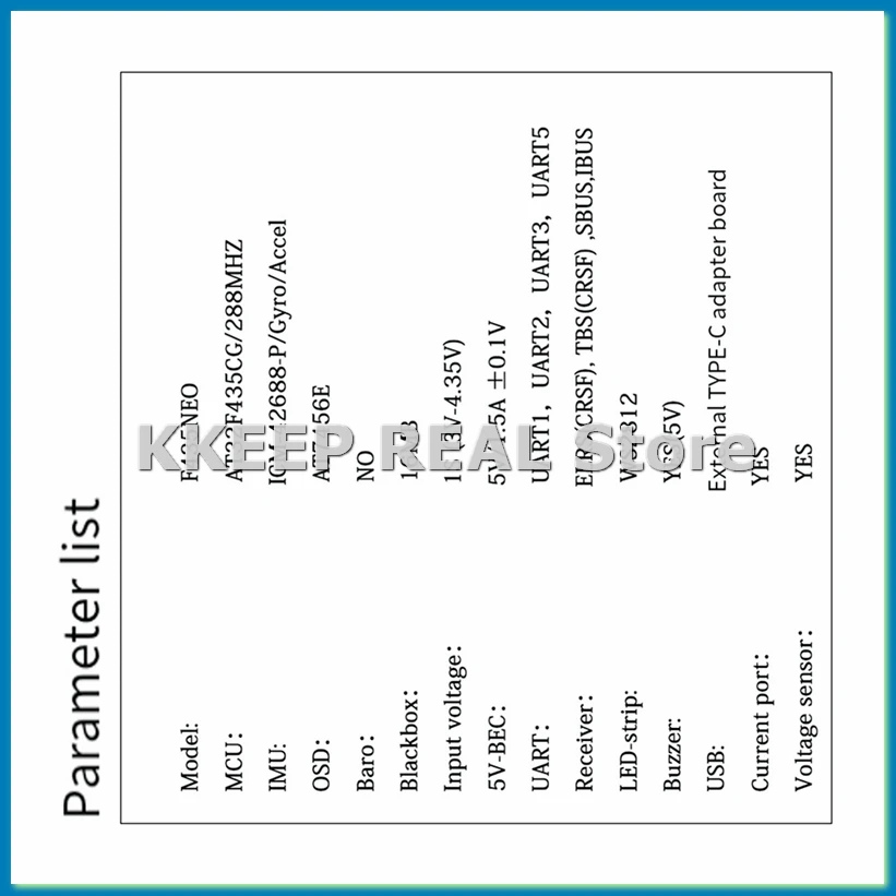 

Полетный контроллер F435 NEO 1S AIO ICM42688P 16 МБ, 5А, 4-в-1 ESC Dshot300 TYPE-C для FPV дронов на радиоуправлении - AT35