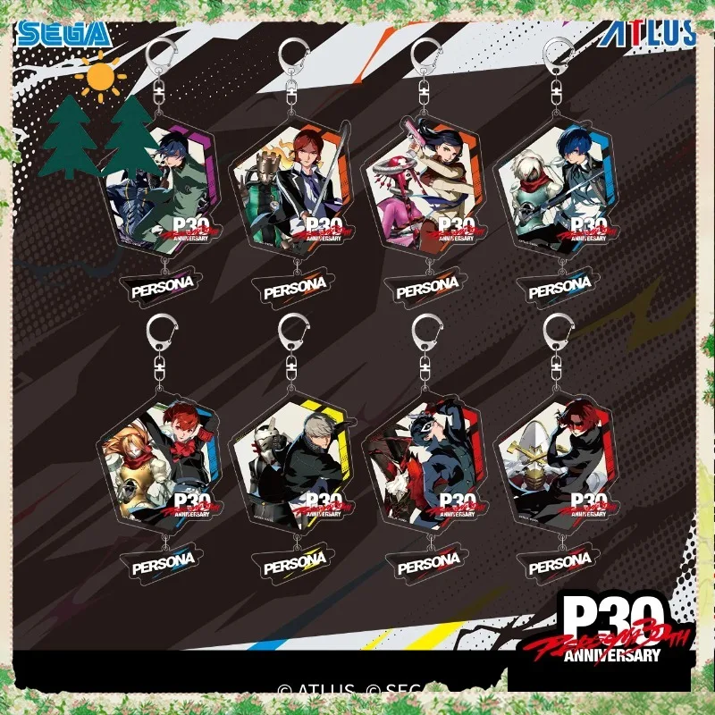 Original Persona 30th Anniversary Mirror Acrylic Keychain Birthday Gift Anime Peripheral Ornament Acg Goods Collect Toy Gift