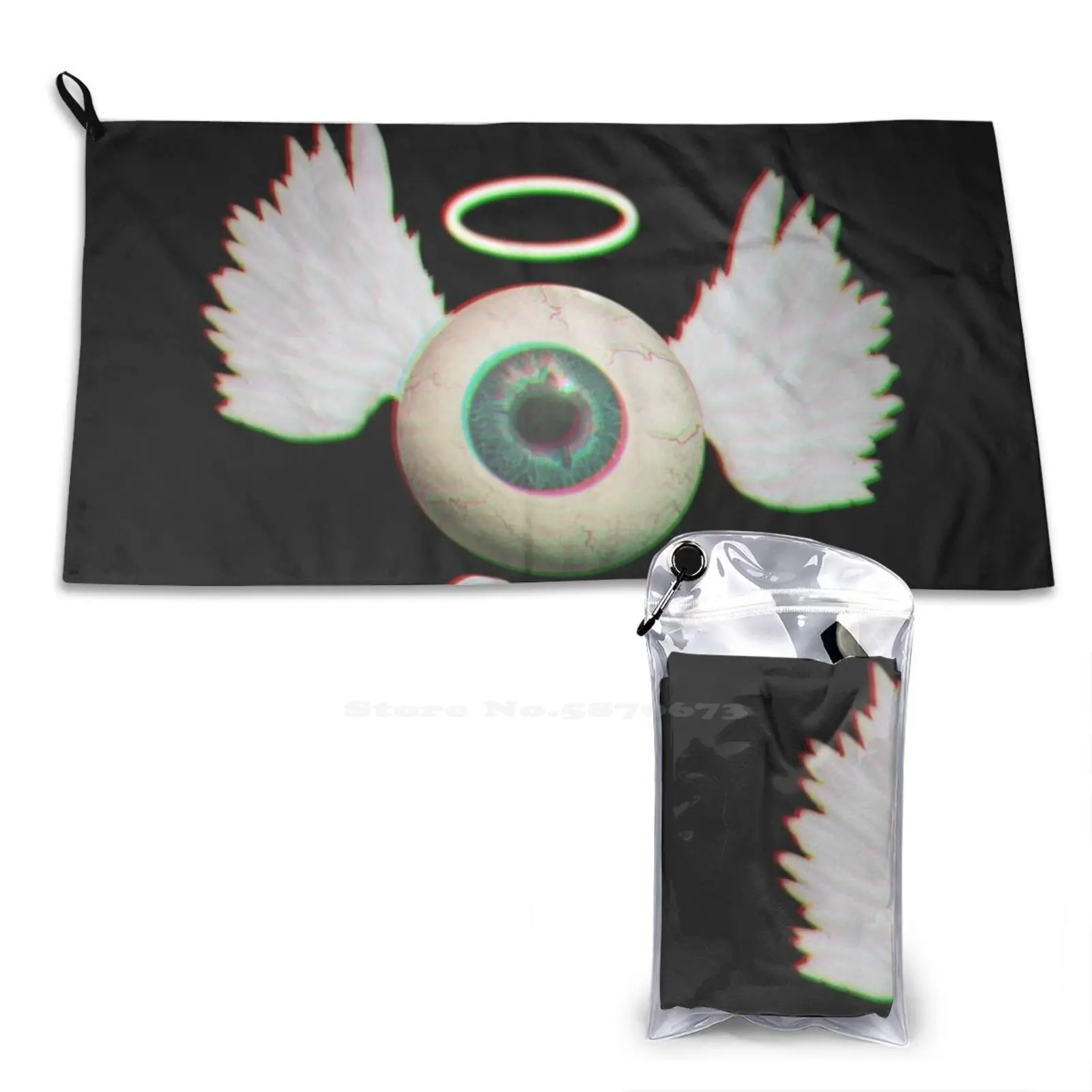 Girl Eyeball Angel Dreamcore Weirdcore Aesthetics 3D Print Quick Dry Towel Sport Soft Towel Traumacore Nostalgiacore Oddcore