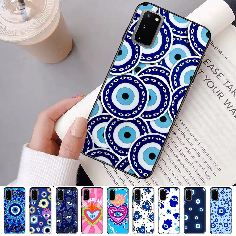 

Funny Turkish Lucky Blue Evil Eye Phone Case For Samsung S 9 10 20 21 22 23 30 23plus lite Ultra FE S10lite Fundas