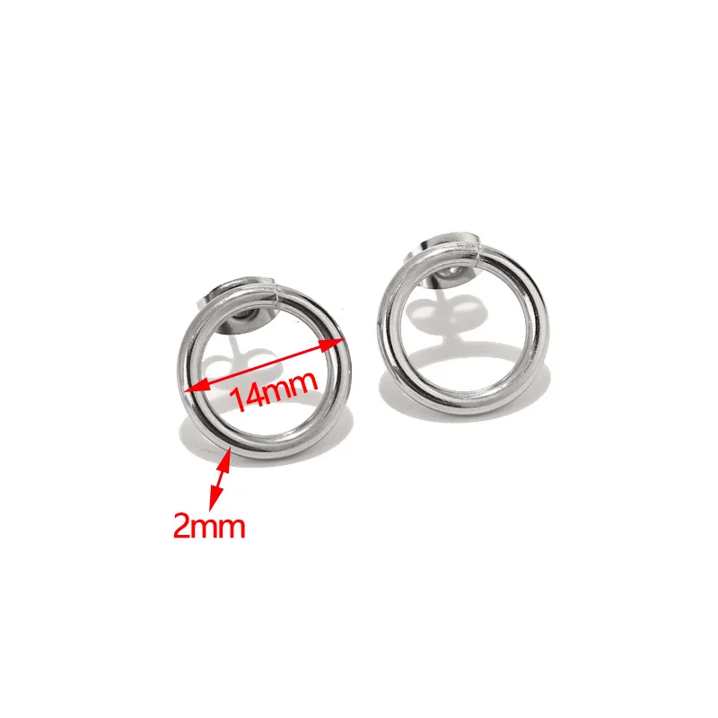 10 Stuks Roestvrij Staal Goud Zilver Ronde Schijf Oorbel Post W Loop Gehamerde Plaat Oorbellen Basis Voor Hypo-Allergene Oorbel Maken - afbeelding 1