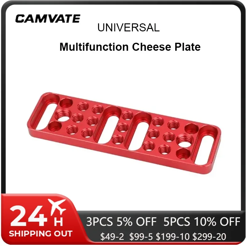 CAMVATE Universal Multifunction Cheese Plate with 75mm VESA Mount Monitor Camera Baseplate Quick Release Plate