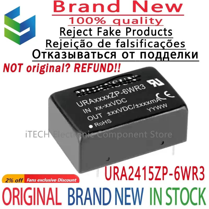 

1pcs Original and Genuine URA2415ZP-6WR3 DC-DC Converter 9-36V Turn ±15V ±200mA 6W