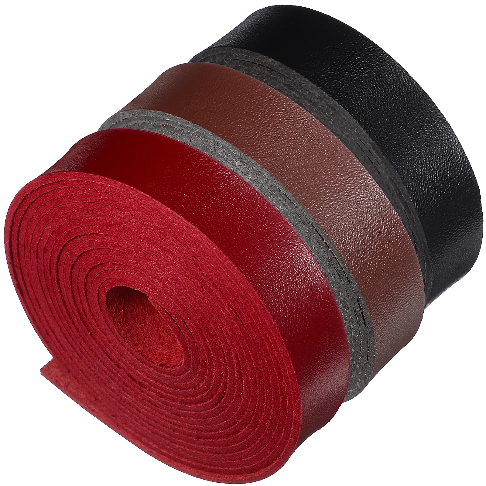 

3Pcs Faux Strap Microfiber Belt Strip Single Sided Flat Cord Suitable for DIY Bag Making Crafts