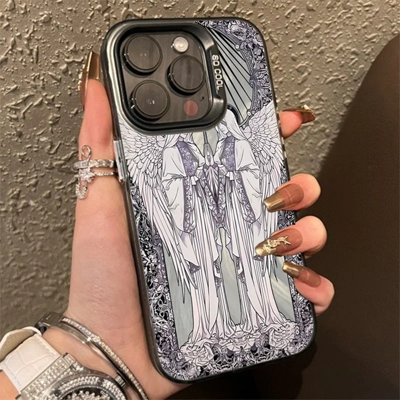 

Retro Art Gothic Sculpture Design TPU Basic Case for iPhone 12 11 13 14 15 Pro Max XS XR X 7 8 Plus Shockproof Hard Matte Cover