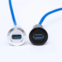 22mm USB connector socket metal USB connector/USB socket (USB3.0 FEMALE A - MALE A with 60cm wiring)