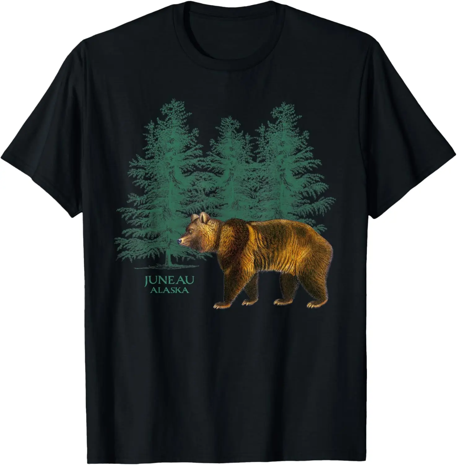 Juneau Alaska Trees Bear T-shirt souvenir design vintage
