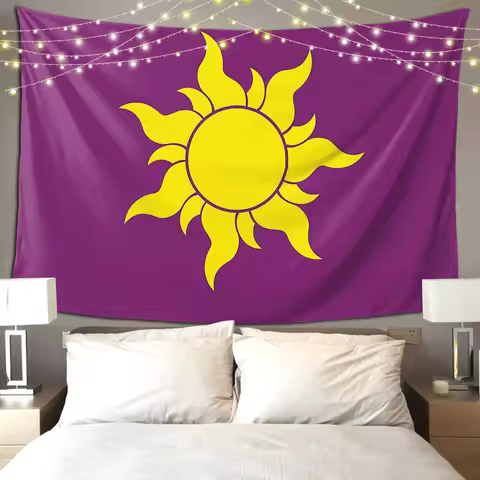 Rapunzel Sun Tapestry Funny Wall Hanging Aesthetic Home Decoration Tapestries for Living Room Bedroom Dorm Room
