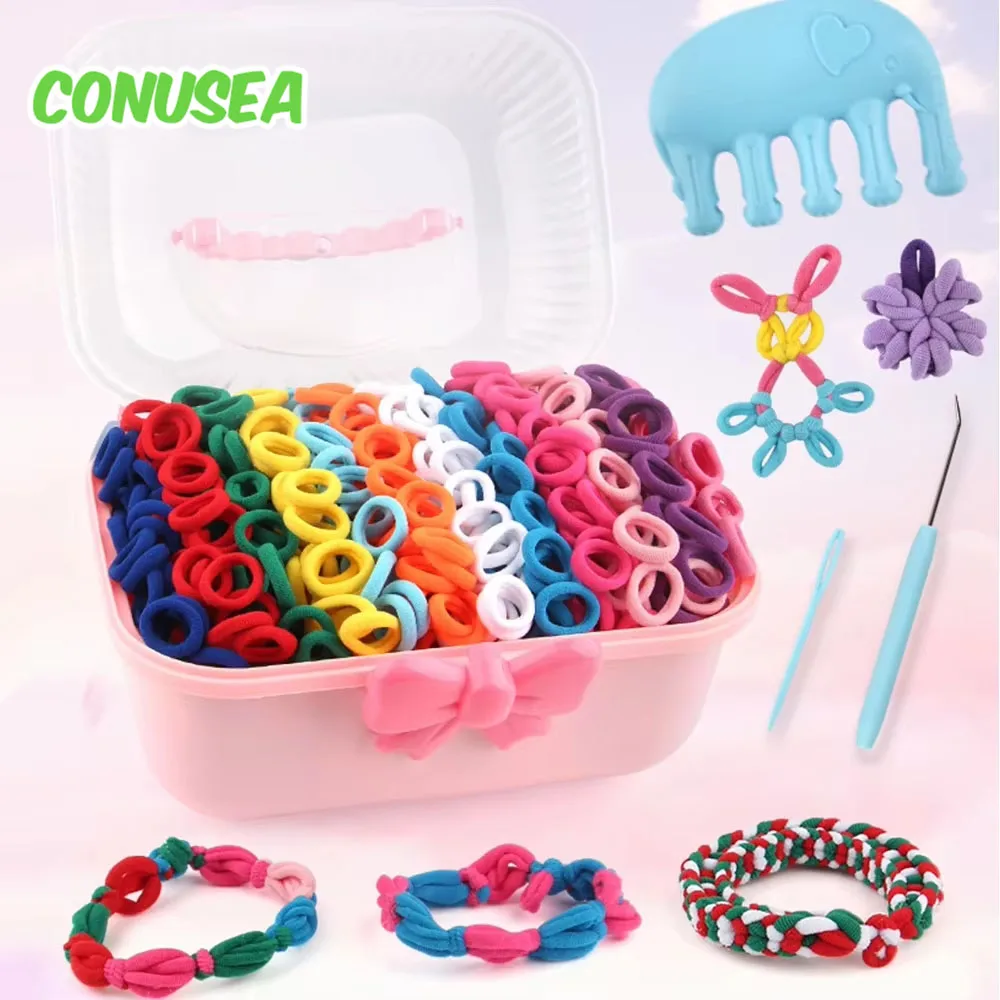 Artesanías para niños, juguetes hechos a mano, pulsera elástica, juego tejido Diy, juguetes para máquina de tejer, juguetes para niñas, regalos de Navidad para niños