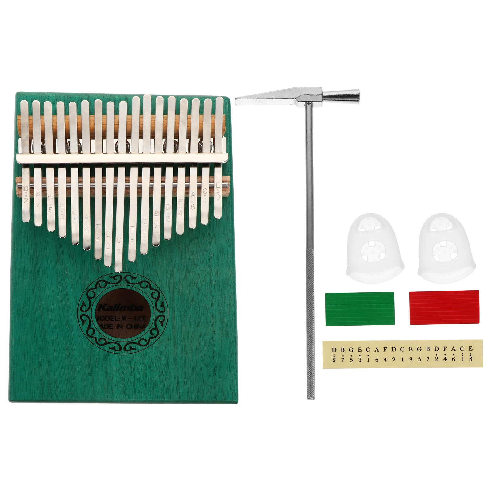 

Kids Musical Instruments Thumb Mini Kalimba Piano Retro Style Beginners Green Finger Child
