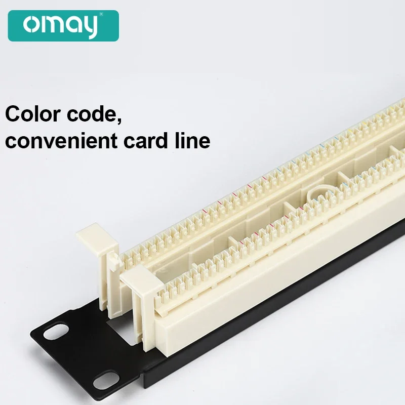 OMAY Cable Type 110 Telephone Distribution Frame 100 Pair of Cabinet Rack Distribution Panel Voice 6P4C6P2C Cable Network Module