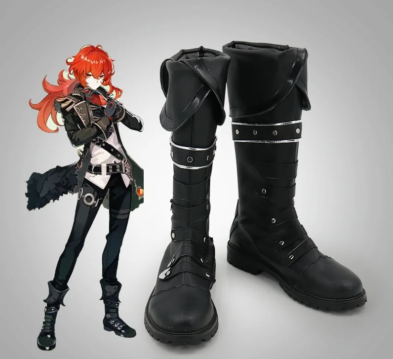 

Diluc Ragnvindr Cosplay Shoes Boots Halloween Boots