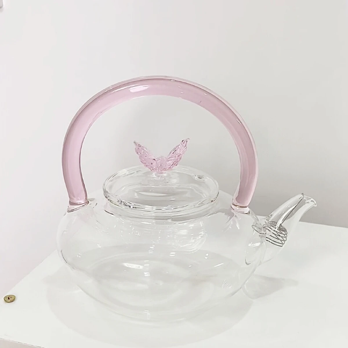 Imagem -05 - Lidar com Bule de Vidro do Agregado Familiar Filtro Transparente Conjunto Chá Feixe Pote Puer er Chaleira Chá Simples Chinês Flor Bule Chá Fabricante Rosa