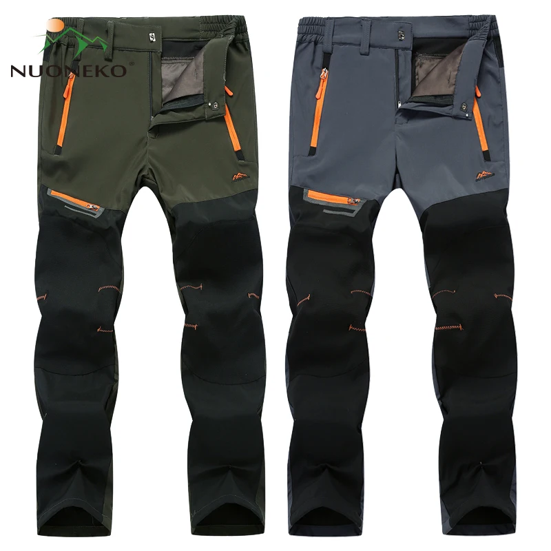 

NUONEKO New Autumn Quick Dry Hiking Mens Pants Outdoor Sport Waterproof Mountain Camping Trekking Climbing Fishing Pants PNT47