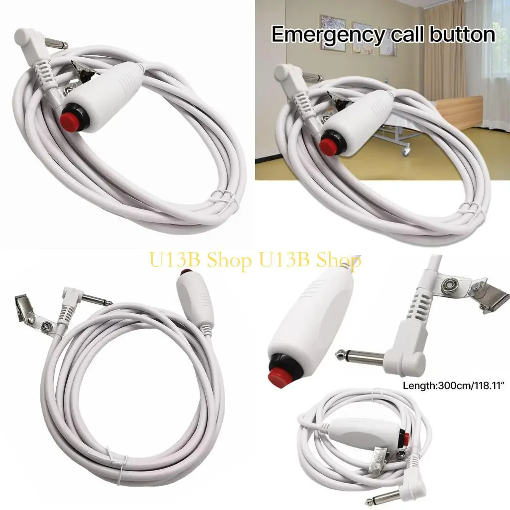 

U13B Replacement Nurse Call Cord Push Button Cord Cable 6.35mm 1/4 Phone Plug Cable