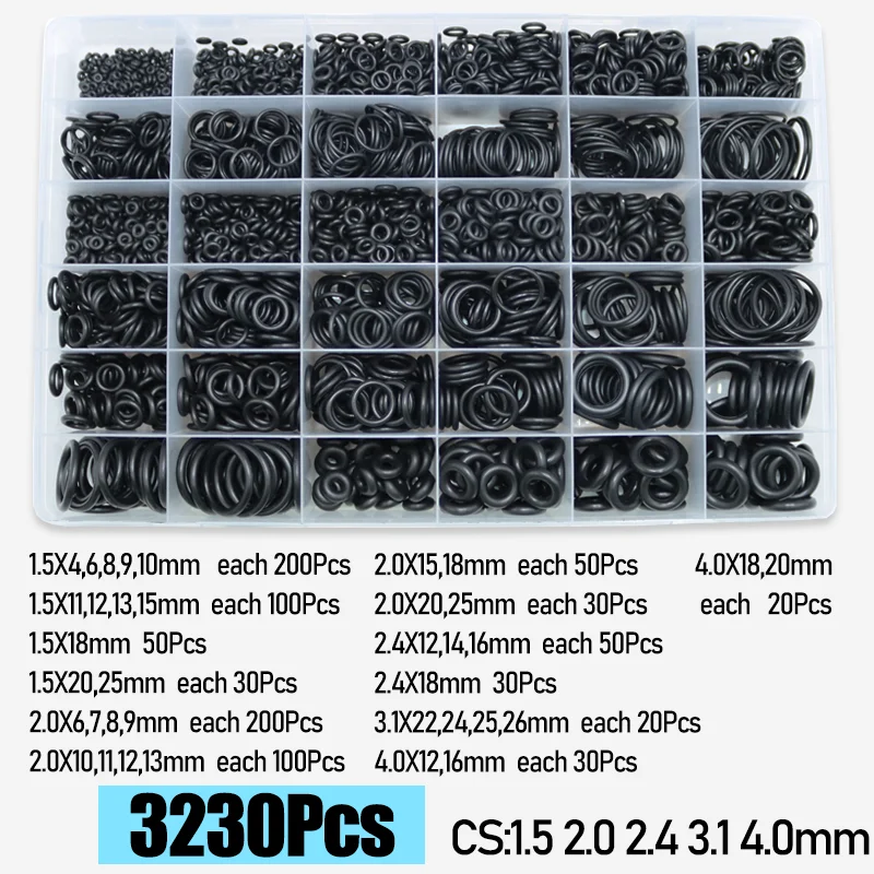 Cs 1,0-4,0mm gummi o ring hochwertige dichtung scheibe balck nbr o-ring Sanitär dichtung auto klimaanlage öl beständiger our kit – Detail 5