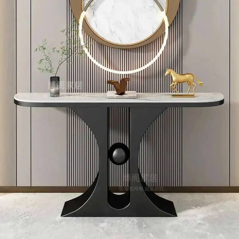 

Entryway Luxury Table Designer Corner Metal Hallway Glamor Console Tables Modern Marble Tavolo Quadrato Living Room Furniture