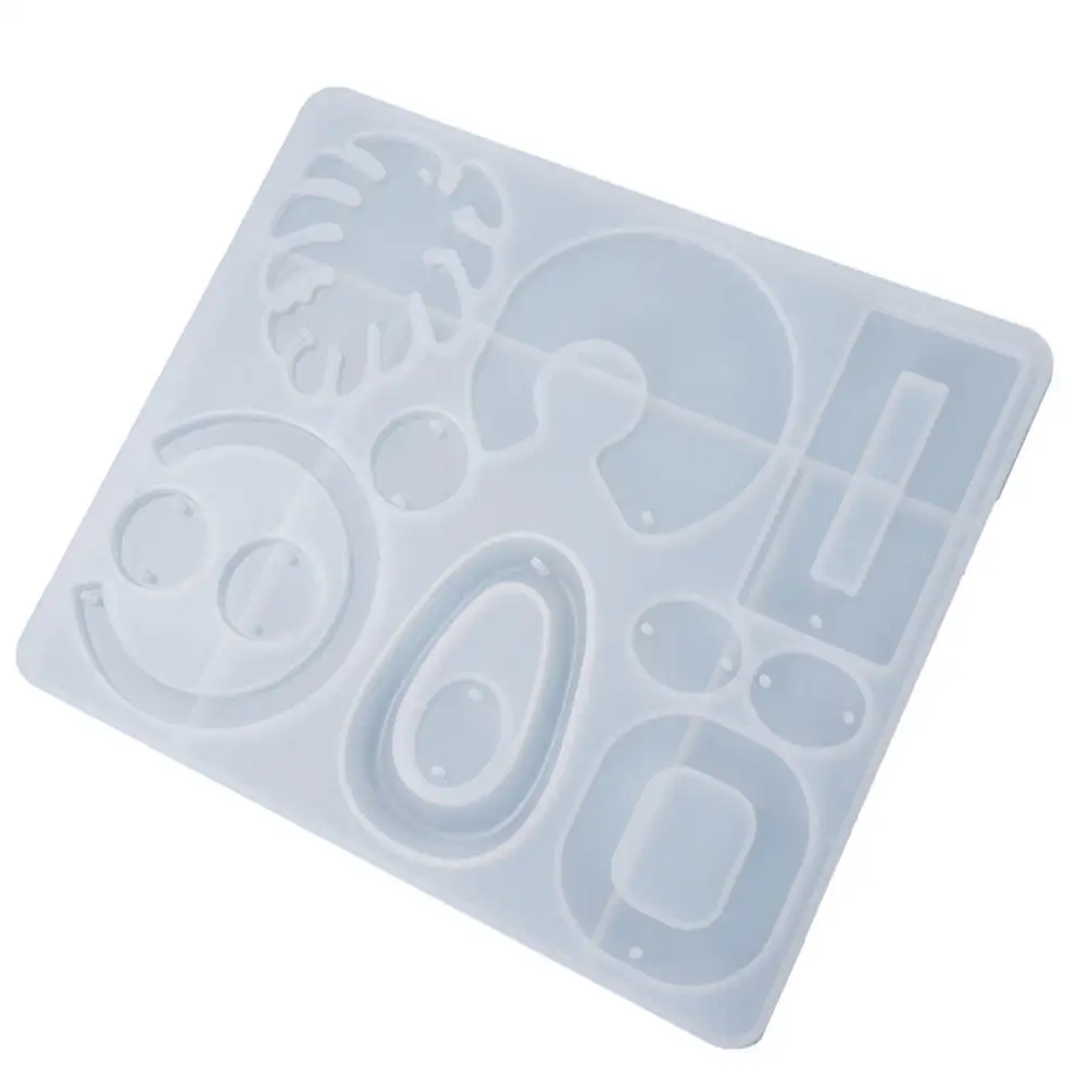 2pcs Silicone Pendant Mold for Resin Earrings DIY Craft Kit – Dry Flower, Glitter, Pearl, Pigment, Sequins