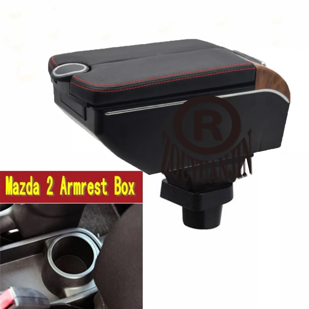 

For Mazda 2 Demio Tribute Armrest Box Retrofit Parts Center Console Special Storage Space Car Elbow Rest with USB Cup Holder