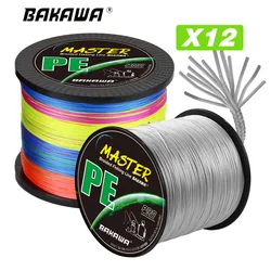 BAKAWA – fil de pêche tressé PE à 12 brins, 300/100/500/1000M, outil de pêche Durable pour l'eau salée et la mer