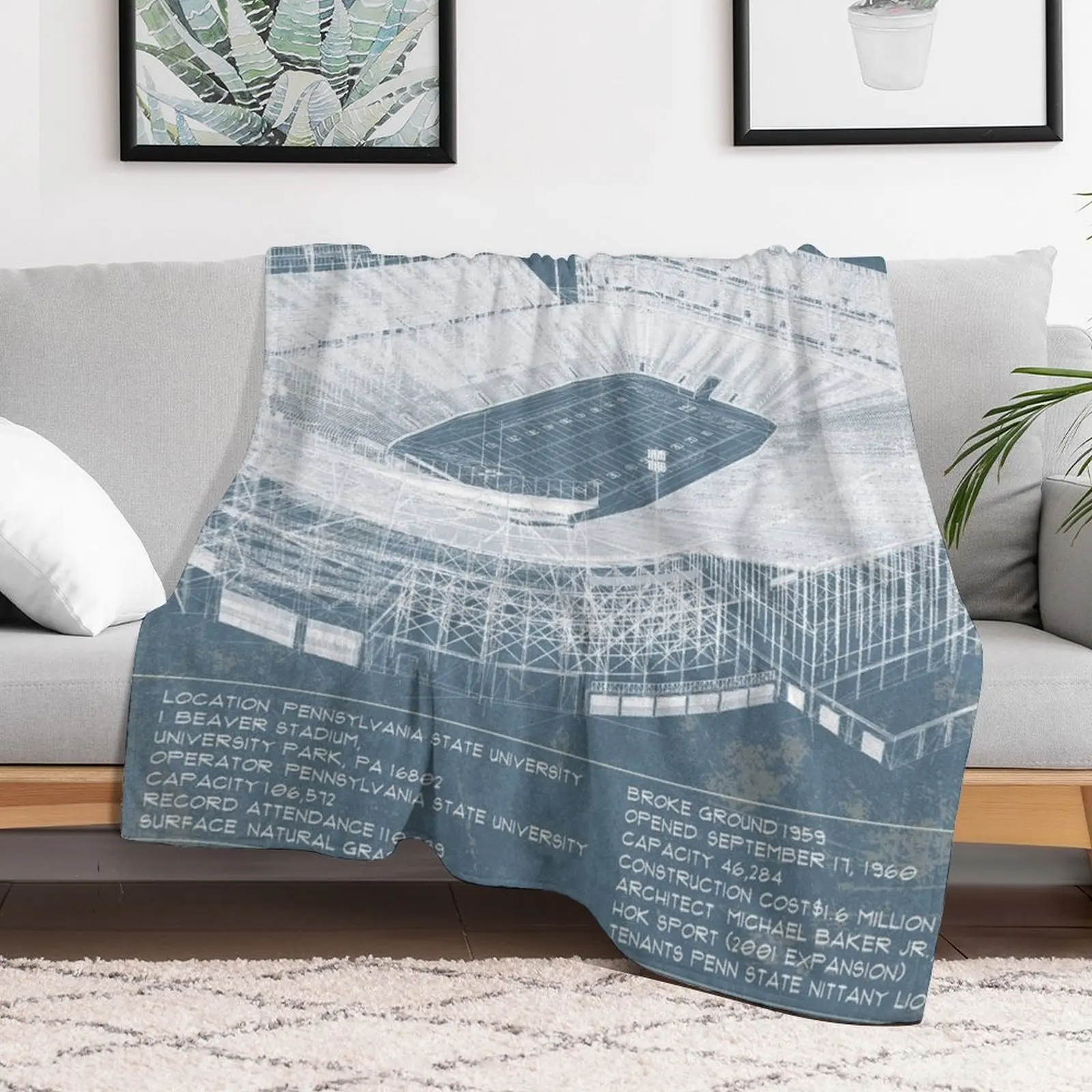 Beaver Stadium Throw Blanket warm winter Decorative Sofas Blankets