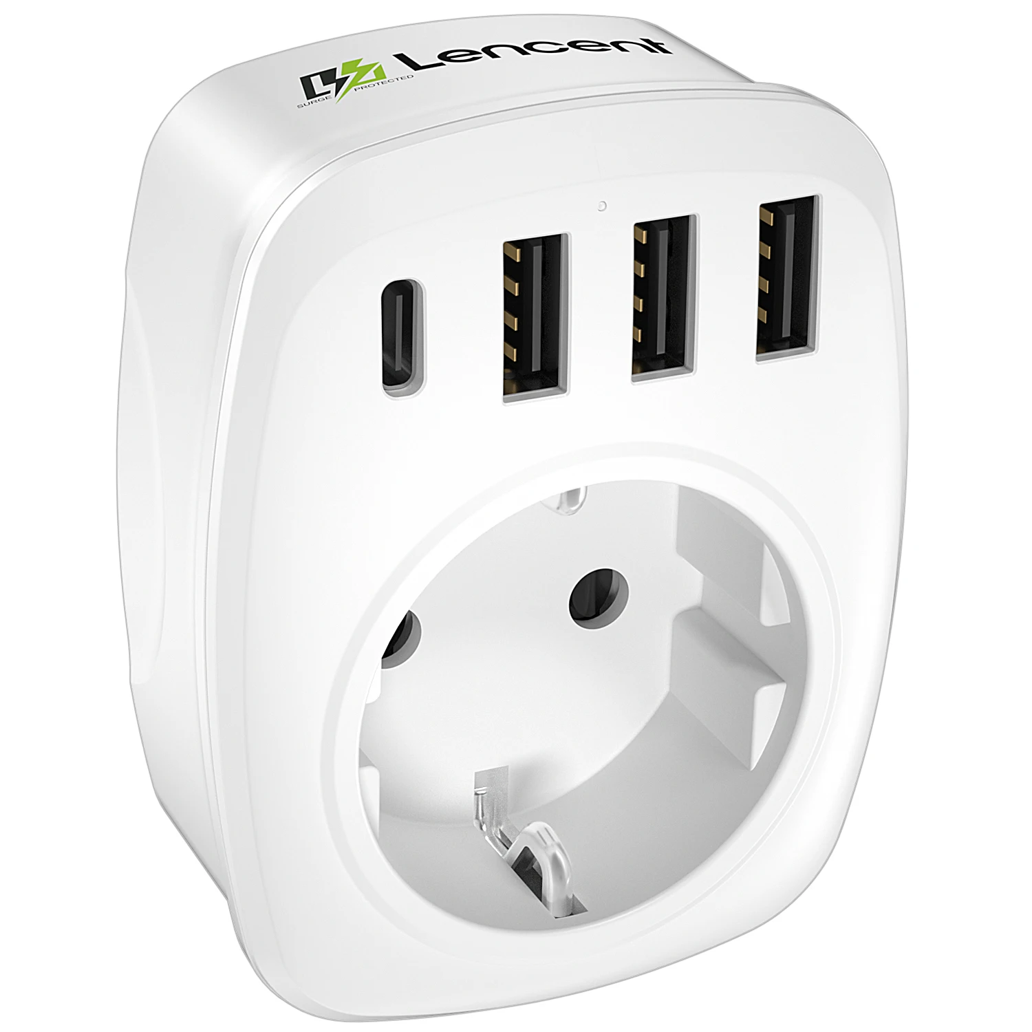 Multiprise LENCENT avec prise EU, 3 prises AC + 3 USB + 1 Type C, multiprise murale USB 7-en-1 avec 
