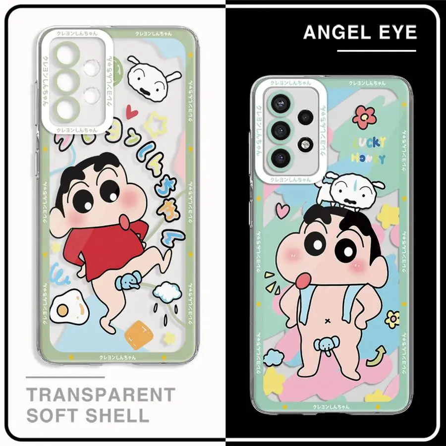 Japan C-Crayon Anime ShinchanS Phone Case for Samsung Galaxy A35 A55A53 A54 A73 A34 A33 A25 A24 A13 A14 A15 5G Clear Soft Shell