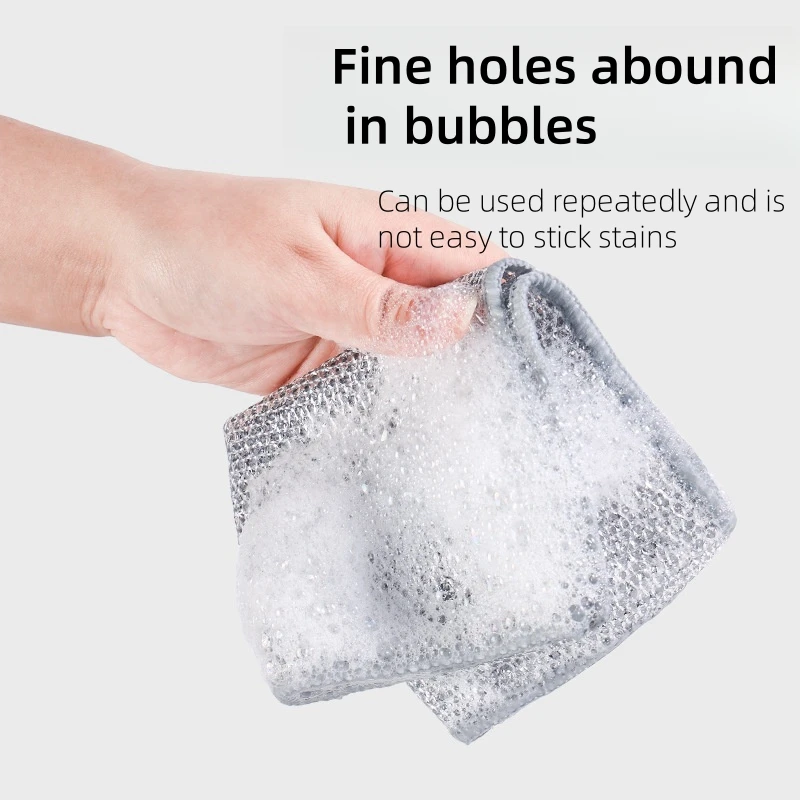 Steel Ball Cloth Durable Thick Household Kitchen Non-oil Silver Silk Cleaning Cloth Clean Cloth Stainless