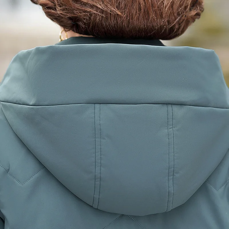 White Eiderdown Down Jacket Female 2021 New Plus Size Winter Clothes Loose Yrf Temperament Hooded Coat for Middle-aged and Elder