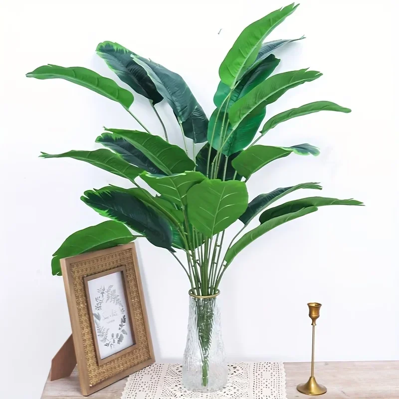 

Artificial Plants Large Tropical Palm Tree Fake Banana Plants Leaves Real Touch Plastic Monstera for Home Garden Party Decor