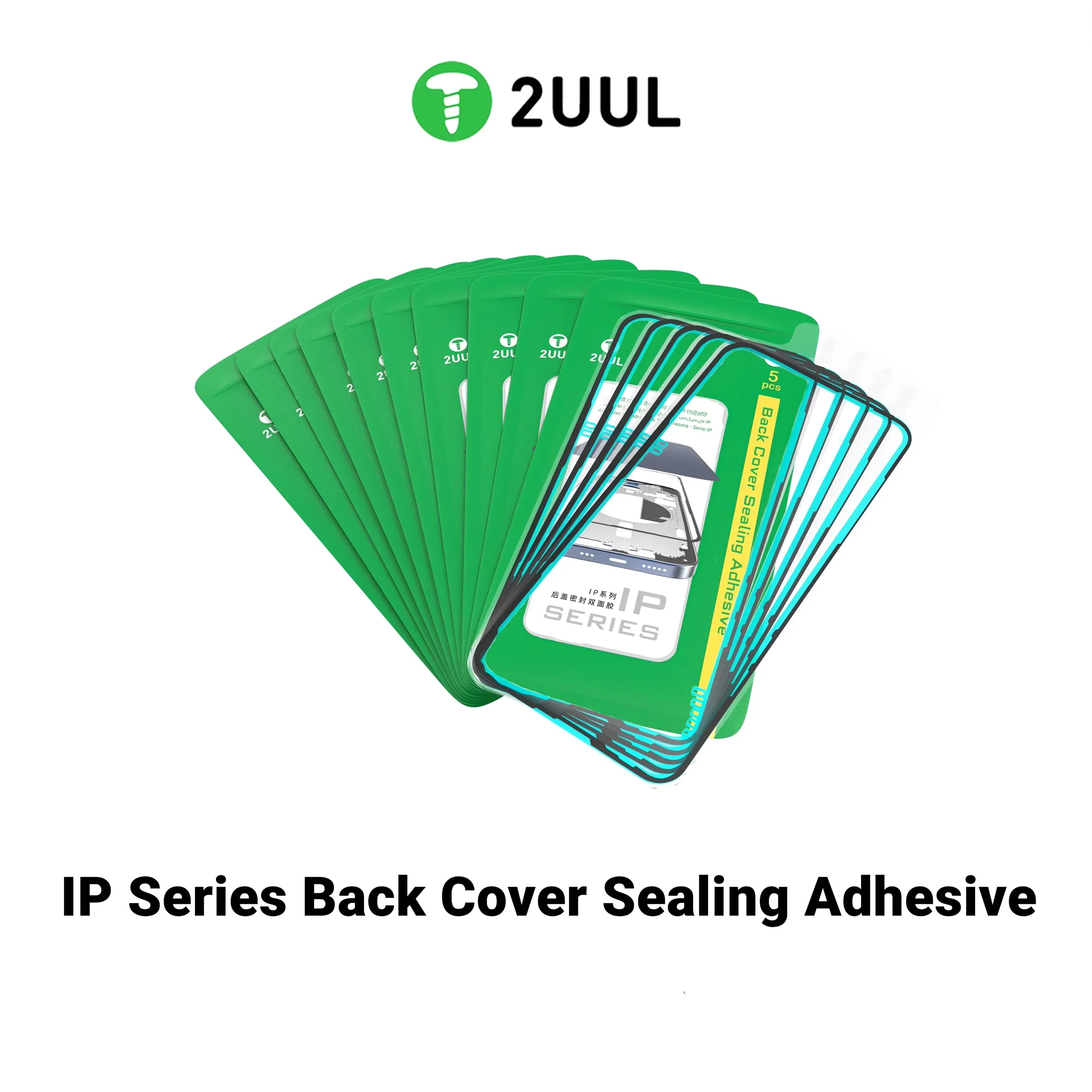 2UUL 5PCS Waterproof Seal Adhesive Tape Double-Sided for iPhone 14/15/16/17 Back Cover Repair Original Grade Protection