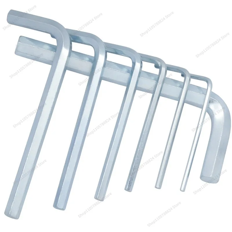 For Hard Blue and White Zinc Hexagonal Wrench Flat Head L-shaped Screwdriver 7-character Small Board Wrench Tool