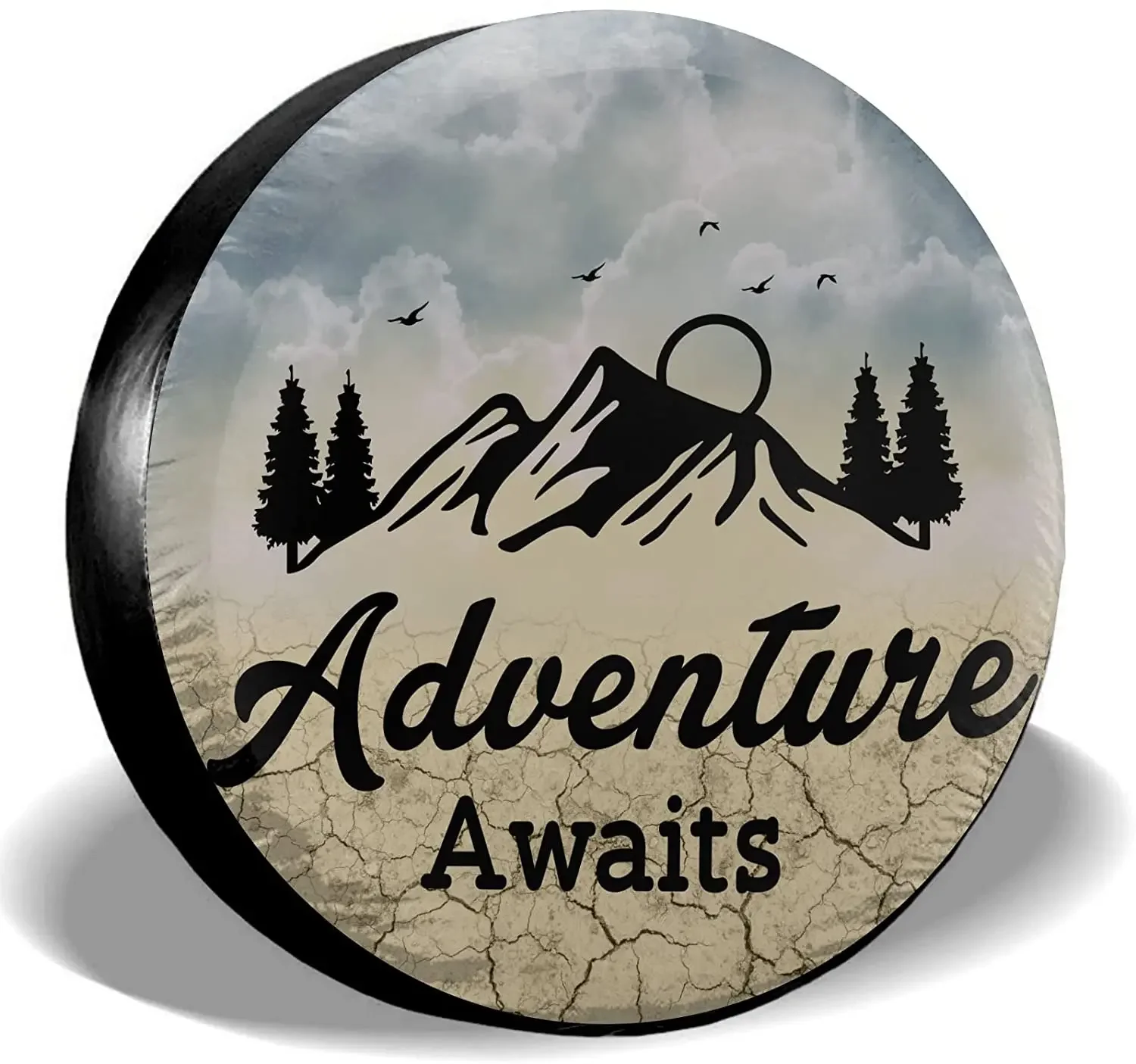 

Lobani Adventure Await Camping Camper Spare Tire Cover Protectors Weatherproof Universal Wheel Tire Covers for Rv SUV Rv Straile