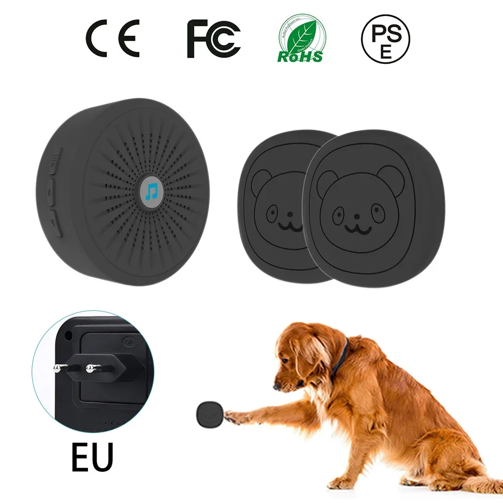 Wireless Doorbell For Pets Dog Door Bell Waterproof Doggie Doorbells For Potty Training With Touch Button Pet Bell EU Plug