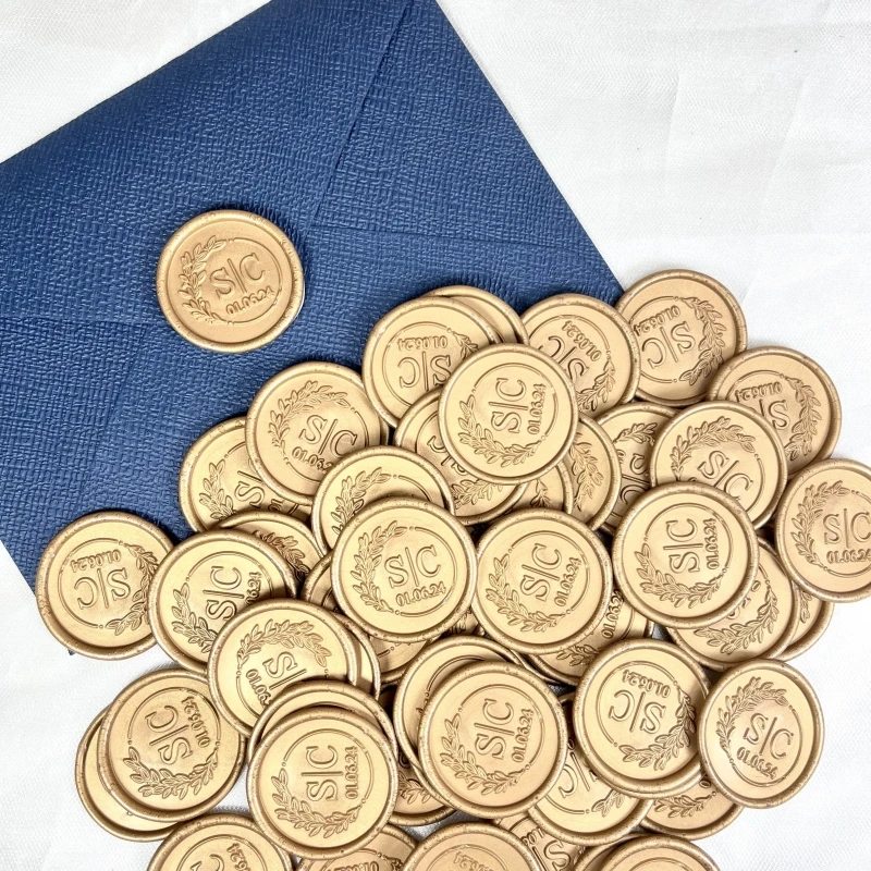 Custom Wedding Wax Seal Stickers, Handmade Wax Seals, Initial Wax Seals,Monogram Wax Seals, Self-Adhesive Wax Monogram Seals