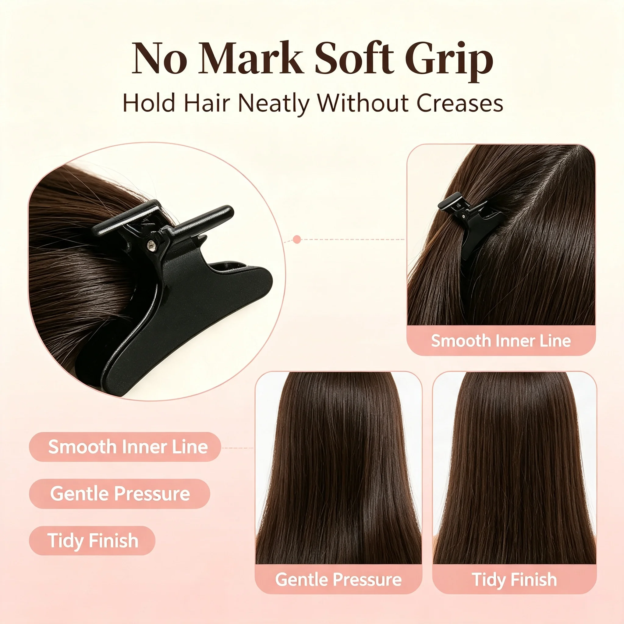 WANMEI 48 PCS Hair Clips Black Alligator Clips for Hair Styling Strong Hold Salon Quality Non-Slip Grip No Crease Plastic Hairpins with Organized Tray for Thick Hair, Women and Girls, Home DIY, Daily Use, Professional Hairdressing Tools 2026 Upgrade