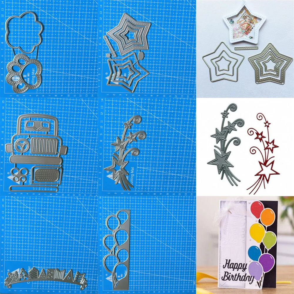 Sterne Automobil Banner Metall Stanzformen Cut Mold Dekoration Scrapbook Papier Handwerk Messer Form Klinge Punch Schablonen